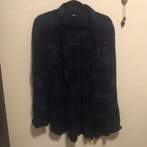 Blue and black flannel